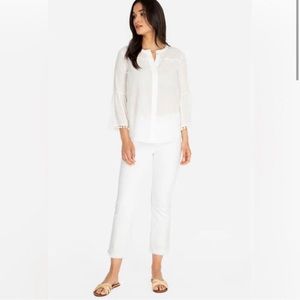 Johnny Was White Embroidered The Cropped Baby Boot Jean Size 31